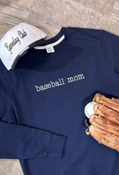 BASEBALL MOM EMBROIDERED SWEATER